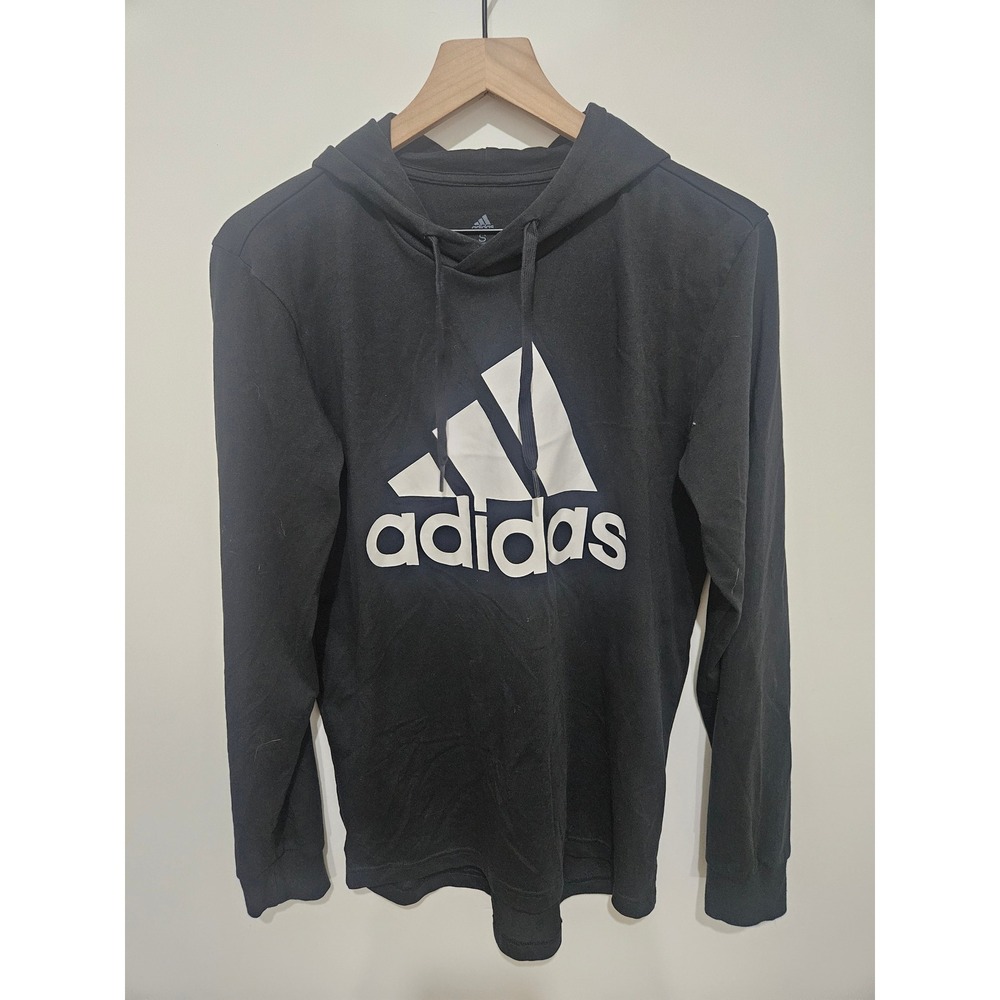 Adidas‎ Essentials Big Logo Hoodie Black White GV5281 Womens Small